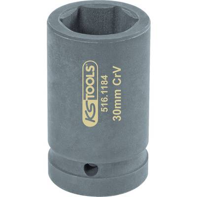 Une douille à clipser de 30 mm de KS Tools en matériau Cr-V, portant le numéro de produit 516.1184, convenant aux travaux de vissage.