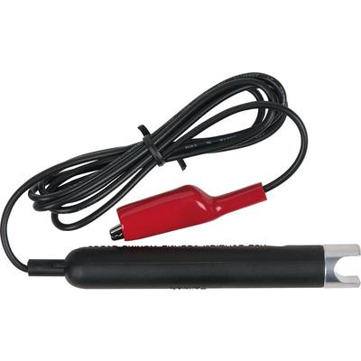 Un testeur de bougie d'allumage noir avec une pince crocodile rouge et un câble, utilisé pour vérifier le fonctionnement des bougies d'allumage.