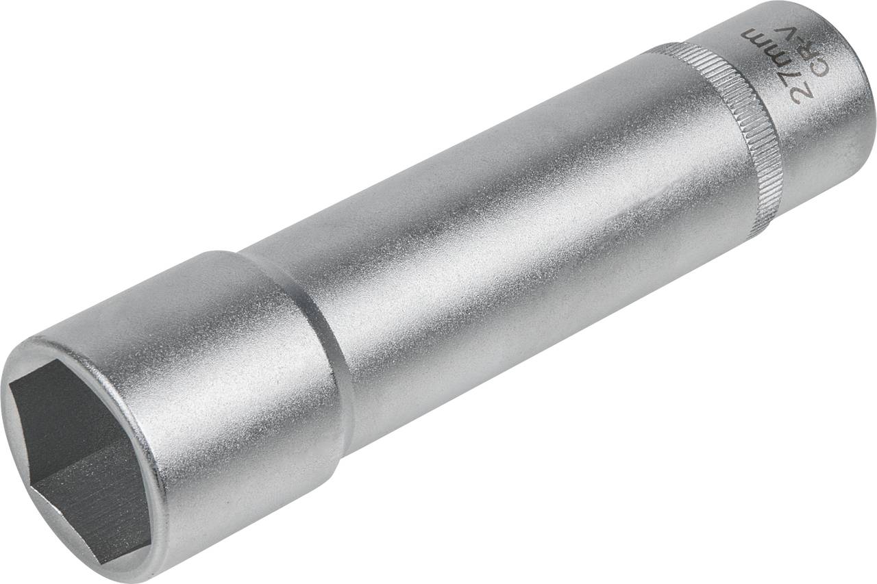 Un écrou pour bougie d'allumage en argent, de 21 mm, pour le retrait ou l'installation des bougies d'allumage, de forme hexagonale.