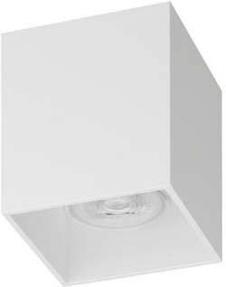 Plafonnier carré blanc de style moderne, à la forme abstraite, adapté à un design intérieur minimaliste.