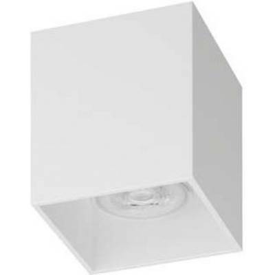 Plafonnier carré blanc de style moderne, à la forme abstraite, adapté à un design intérieur minimaliste.