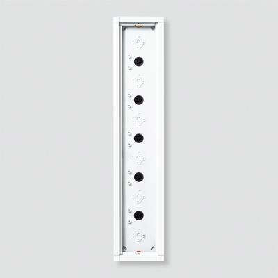 Module blanc avec plusieurs prises disposées verticalement. Unité d'alimentation électrique modulaire, adaptée à différentes installations.