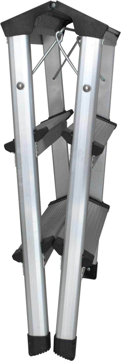 Une échelle pliante en aluminium, adaptée à un transport facile et un rangement peu encombrant. Idéale pour les projets de bricolage.