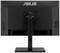 Moniteur Asus, vue arrière : Noir, avec un support réglable en hauteur et des commandes situées sur le côté gauche.