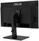 Un écran d'ordinateur noir de marque ASUS, vu de dos, avec un socle rectangulaire.