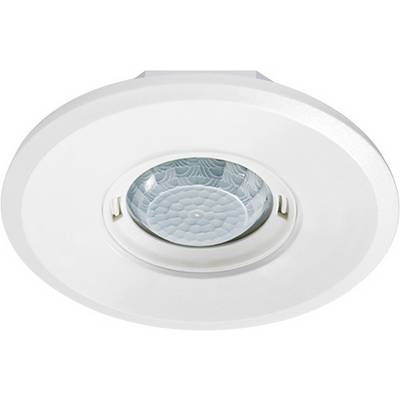 Plafonnier rond avec cadre blanc et verre structuré au centre. Idéal pour les intérieurs modernes.