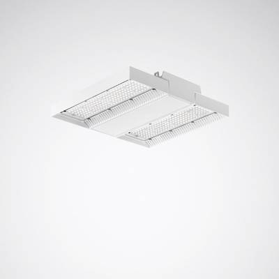 Lampe LED blanche au design rectangulaire moderne avec motif texturé, convenant à une utilisation intérieure.