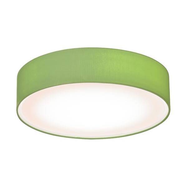 Une applique ronde verte émet une lumière vive. Idéale pour les espaces de vie modernes, au design minimaliste.