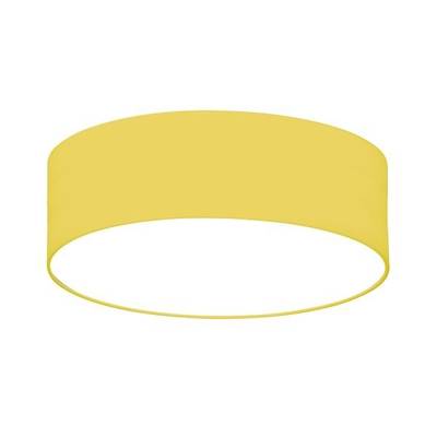 Plafonnier LED rond de couleur jaune au design épuré. Offre une répartition uniforme de la lumière, idéal pour les espaces de vie modernes.