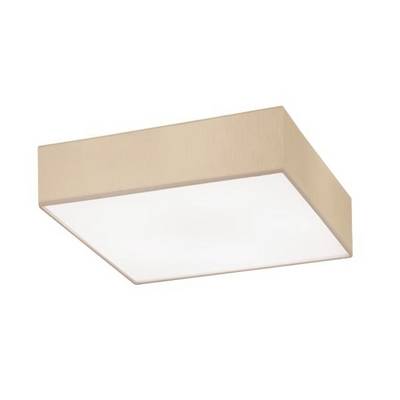 Plafonnier rectangulaire avec un cadre beige et une surface blanche au centre. Adapté aux espaces intérieurs modernes.