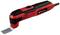 Un outil multifonction Einhell rouge avec manche noir et accessoire de lame intégré. Idéal pour les travaux de bricolage.