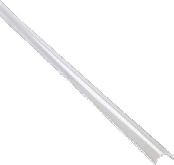 Couvercle en plastique, transparent et semi-circulaire, pour bandes LED, assurant une diffusion uniforme de la lumière et une protection.