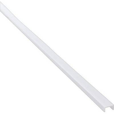 Un profilé plastique blanc, de forme allongée et en L, utilisé pour couvrir ou protéger des bords.