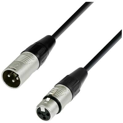 Un câble XLR avec connecteurs mâle et femelle, souvent utilisé pour les connexions audio professionnelles.