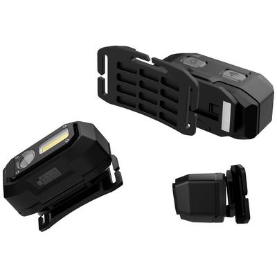 Tête de phare de vélo LED noir avec support amovible et éclairage avant long, présentée sous différents angles.