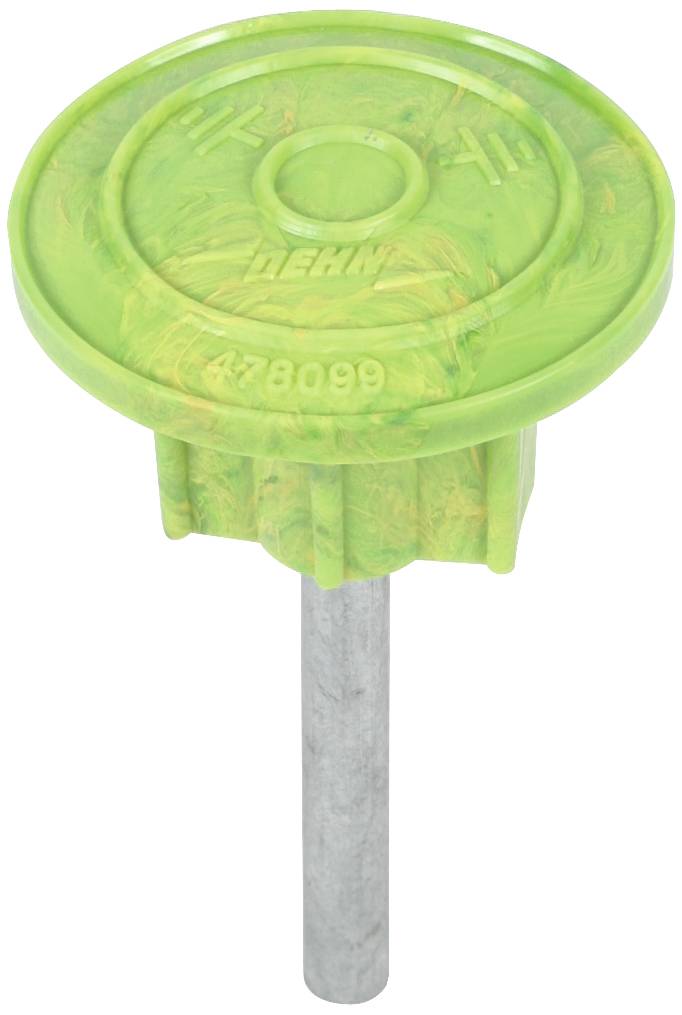Cheville verte avec tige métallique, numéro '478099'.