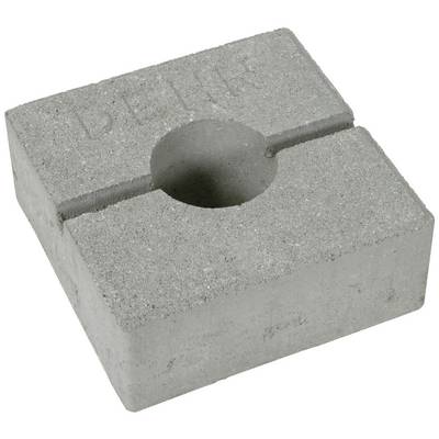 Plaque de béton avec un trou carré au centre. Elle porte l'empreinte 'IDEAL' sur sa face supérieure. Convient pour des applications industrielles.