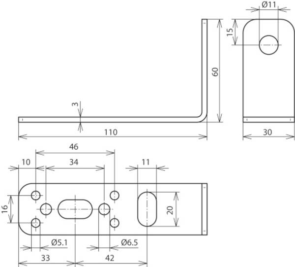 DEHN 106310 BW90 B11 B5.1 6.5 11 V2A Équerre de fixation    1 pc(s)