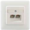 Rutenbeck 136112070 Prise réseau encastré insert avec plaque centrale et châssis 10 Gbit/s blanc