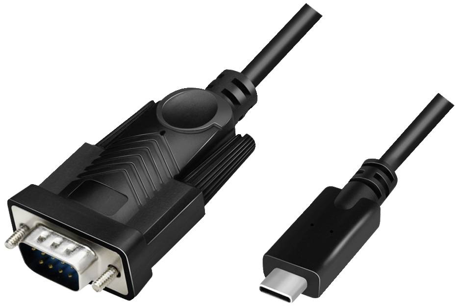 LogiLink série Adaptateur [1x USB 2.0 type C mâle - 1x SUB-D mâle 9 pôles] 1.2 m noir
