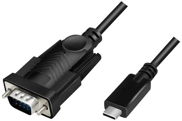 LogiLink série Adaptateur [1x USB 2.0 type C mâle - 1x SUB-D mâle 9 pôles] 1.2 m noir