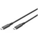 Digitus Câble USB USB4™ USB-C® mâle, USB-C® mâle 0.80 m noir flexible, blindé, avec USB AK-300343-008-S