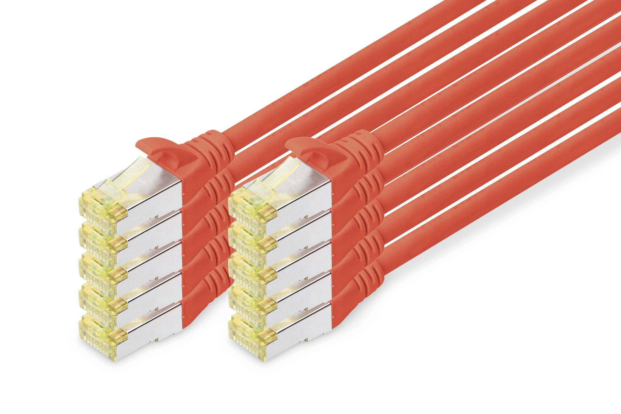 Digitus DK-1644-A-010-R-10 RJ45 Câble réseau, câble patch CAT 6a S/FTP 1.00 m rouge 10 pc(s)