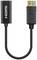 Câble noir de HDMI vers DisplayPort avec une prise HDMI à gauche et un connecteur DisplayPort à droite.
