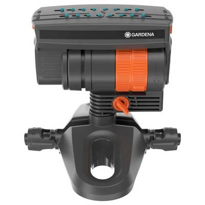 Un ordinateur automatique d'irrigation de jardin avec un boîtier noir et des accents orange pour contrôler l'alimentation en eau.