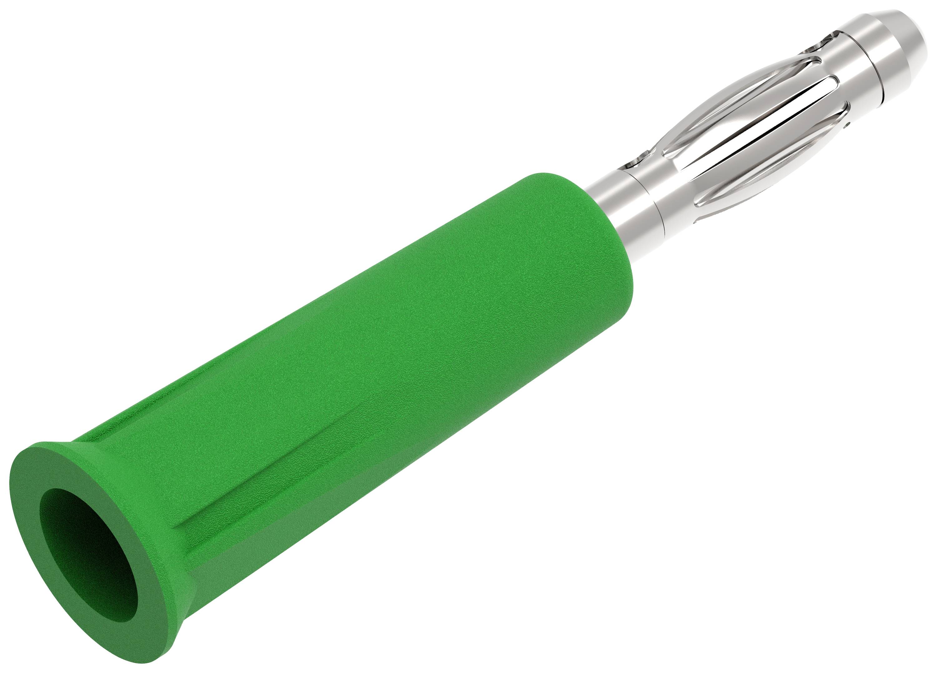 Cheville verte avec insert métallique argenté pour la fixation de matériaux dans des murs solides. Adaptée à une utilisation avec des vis.