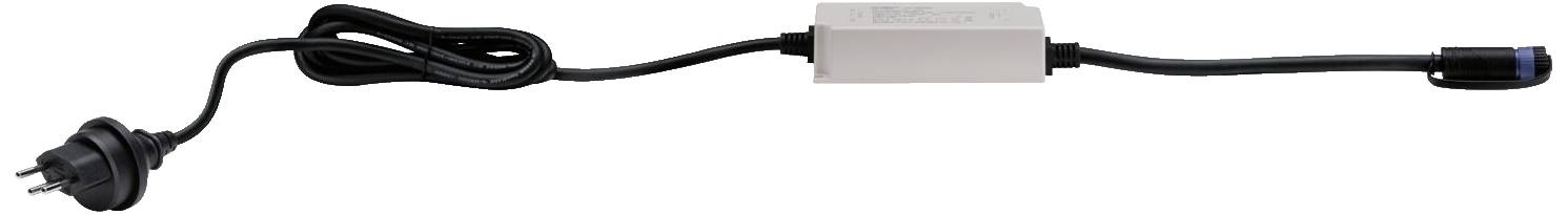 Un câble réseau noir avec un connecteur rectangulaire intermédiaire et une fiche sur un côté et un raccordement rond de l'autre côté.