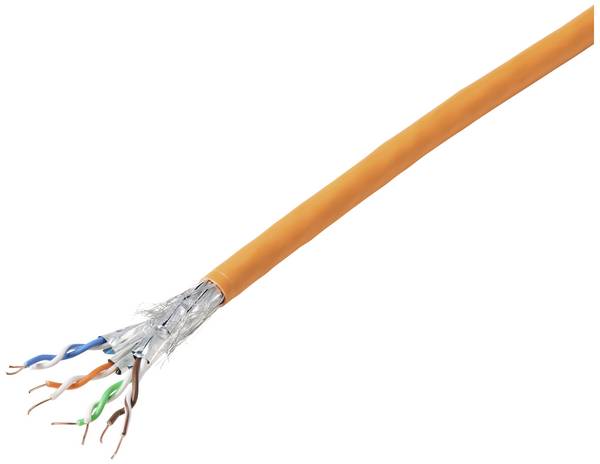 TRU COMPONENTS Câble réseau CAT 7a S/FTP 4 x 2 x 0.26 mm² Certifié CR-Dca orange 100 m