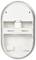 Support en plastique blanc oval avec plusieurs compartiments, probablement adapté pour le rangement d'objets ménagers.