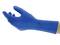 Gants en caoutchouc bleus protégeant la main ; adaptés aux applications chimiques et hygiéniques.