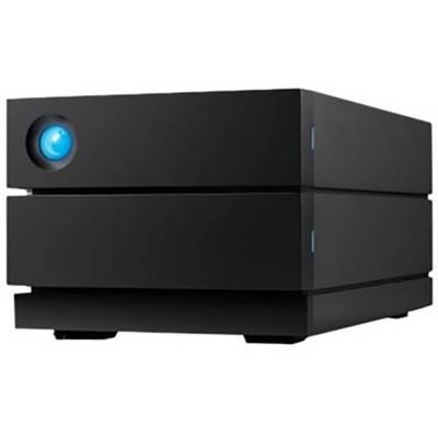 Un appareil électronique noir avec un point bleu lumineux sur la façade. Il présente un design minimaliste.