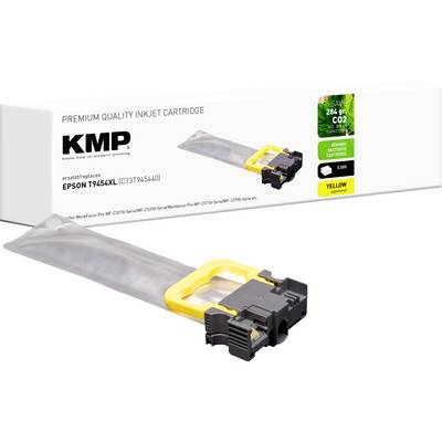 Cartouche jet d'encre de qualité supérieure compatible avec Epson T9454XL. Cartouche jaune. « Économisez 284 g de CO2 » mis en évidence sur l'emballage.