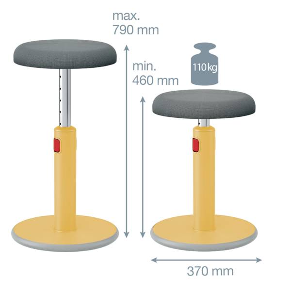 Leitz Siège assis-debout Ergo Cosy jaune 65180019-5