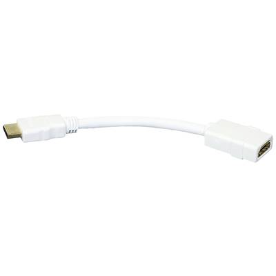 Lyndahl HDMI Câble adaptateur Fiche mâle HDMI-A, Prise femelle HDMI-A 0.15 m blanc LKHD012  Câble HDMI