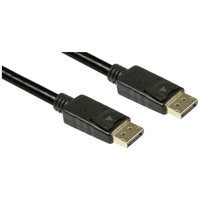 Lyndahl DisplayPort Câble de raccordement Fiche mâle DisplayPort 0.5 m noir LKDP019-05 contacts dorés Câble DisplayPort