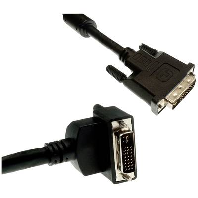 Lyndahl DVI Câble de raccordement Fiche mâle DVI-I 24+5 pôles 0.5 m noir LKDV245-005-90  Câble DVI