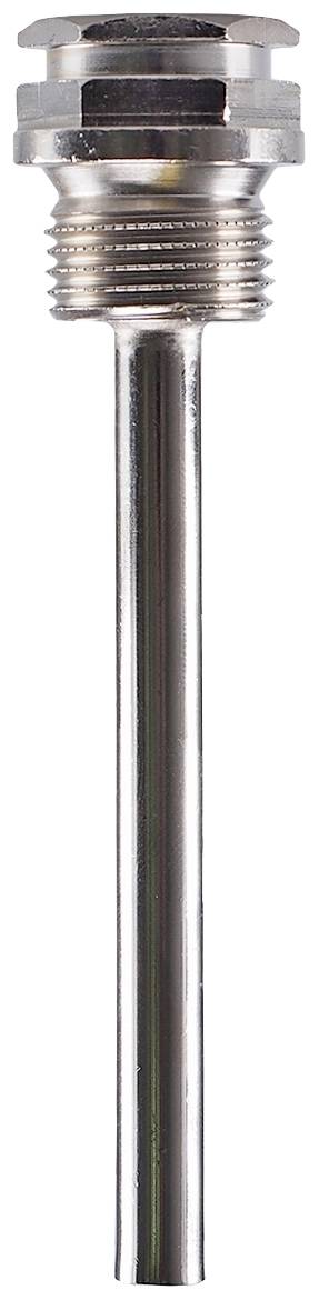 Un adaptateur de valve en argent métallique fileté, utilisé pour gonfler des ballons de sport ou des pneus de vélo.