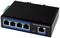 Commutateur Ethernet industriel avec cinq ports LAN et indicateur de puissance, adapté aux connexions réseau dans des environnements industriels.