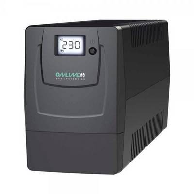 Un appareil UPS noir avec un affichage numérique indique '230'.