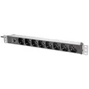 Digitus DN-95410-IT 19 pouces Multiprise 1 UH prise à contact de protection profilé en aluminium, montage fixe, avec 2 s