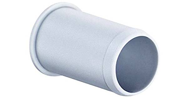 Tube métallique à bord arrondi, de forme cylindrique et orienté horizontalement.