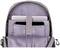 Un sac à dos gris ouvert avec deux appareils électroniques, un ordinateur portable et une tablette, placés dans des compartiments séparés.