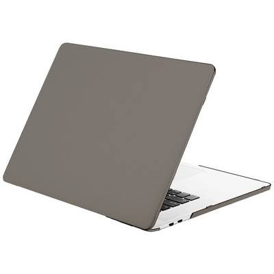 Un ordinateur portable ouvert dont l'écran n'est pas visible. Le clavier et le boîtier sont enveloppés dans une housse marron.