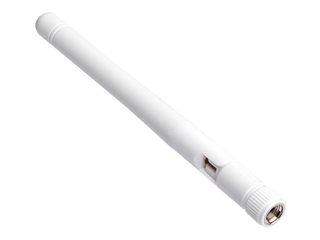 Antenne WLAN blanche avec connexion à filetage, pour réseaux sans fil. Idéale pour renforcer le signal des routeurs.