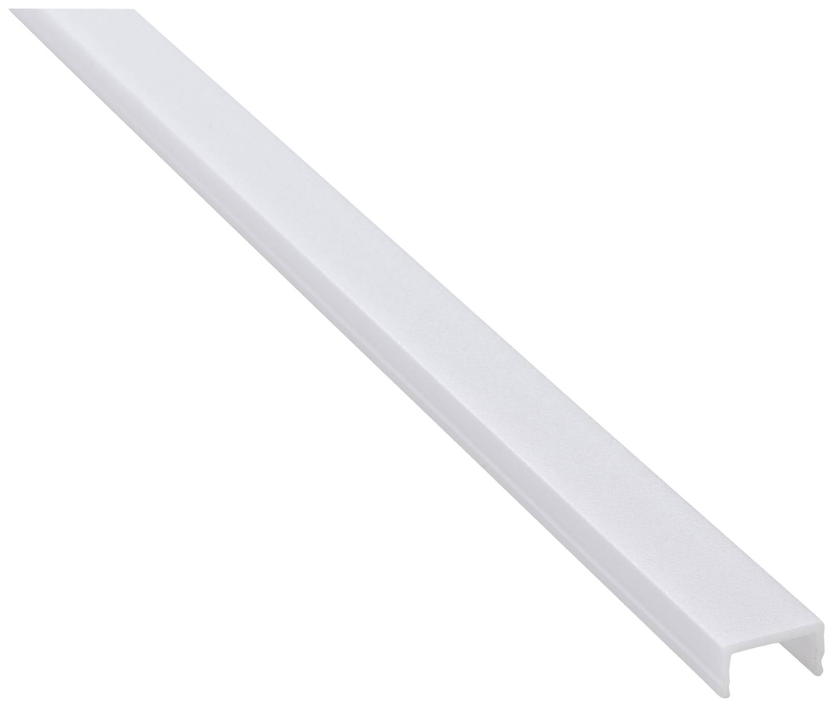 Un long canal en plastique blanc en forme de U, utilisé pour protéger ou organiser des câbles.