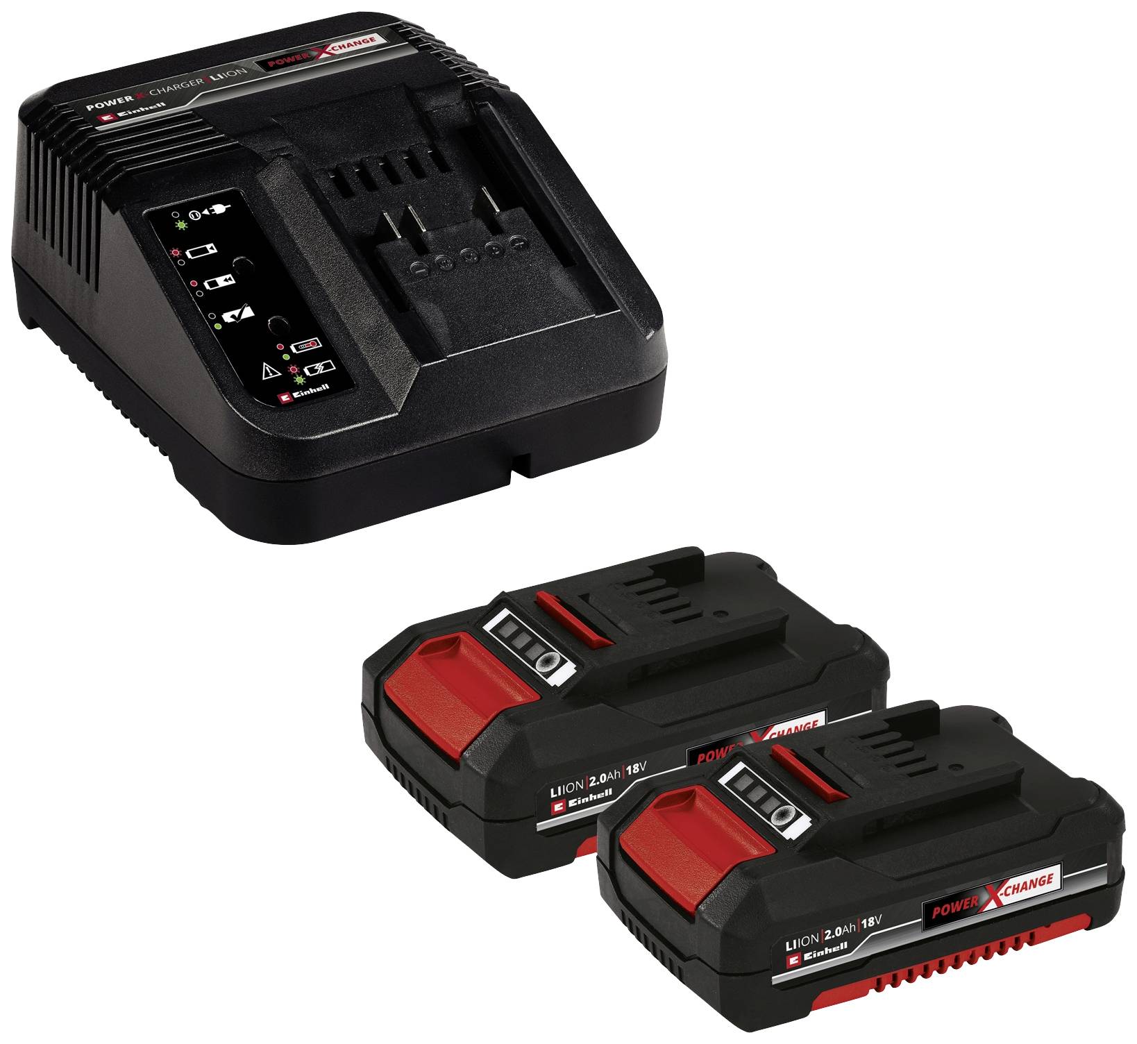 Einhell 4326401 Power X-Change PXC Starter Kit 18V 2Ah + Gratis 2Ah Akku Batterie pour outil et chargeur 18 V 2 Ah Li-Io-3